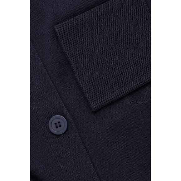 COS Back-Drape Wool Cardigan Navy Blue Size Large - Picture 5 of 7